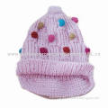 Decorated Hat with Small Colorful Balls, Keeps Warm
